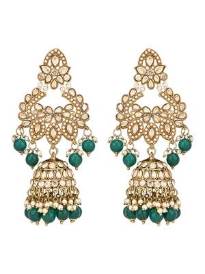 stylish traditional kundan & pearl drops bridal choker necklace jewellery set 4