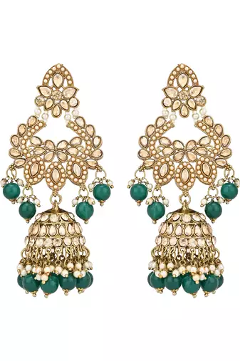 stylish traditional kundan & pearl drops bridal choker necklace jewellery set