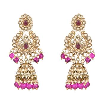 stylish traditional handcrafted heavy look kundan & pearls bridal choker necklace jewellery set 3
