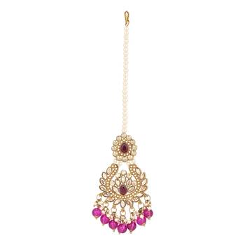 stylish traditional handcrafted heavy look kundan & pearls bridal choker necklace jewellery set 4