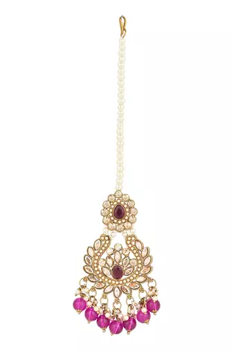 stylish traditional handcrafted heavy look kundan & pearls bridal choker necklace jewellery set