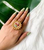 traditional floral design comfort fit finger ring for women & girls