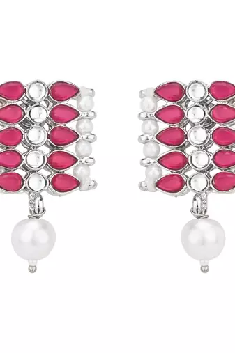traditional pearl & kundan studded choker necklace jewellery set