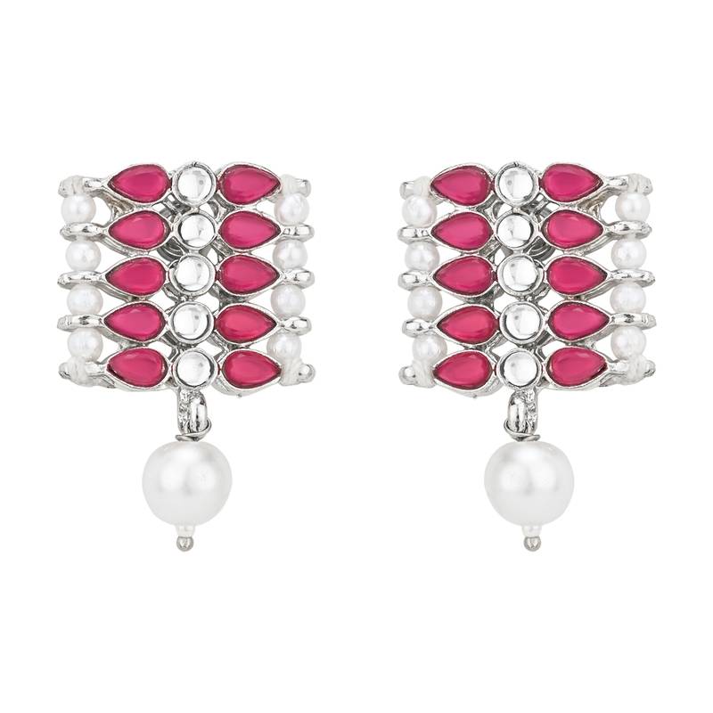 traditional pearl & kundan studded choker necklace jewellery set