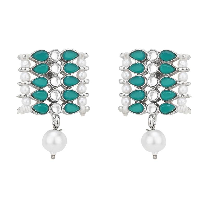 traditional pearl & kundan studded choker necklace jewellery set