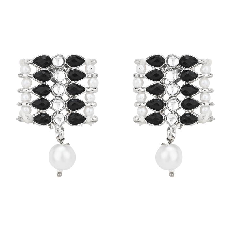 traditional pearl & kundan studded choker necklace jewellery set for women & girls 