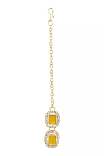 traditional stone choker necklace jewellery with earring & maang tikka set for women & girls 
