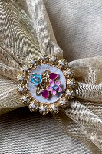 traditional floral design comfort fit finger ring for women & girls 