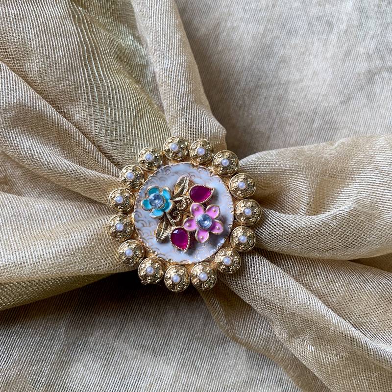 traditional floral design comfort fit finger ring for women & girls 