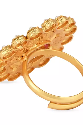 traditional floral design comfort fit finger ring for women & girls 