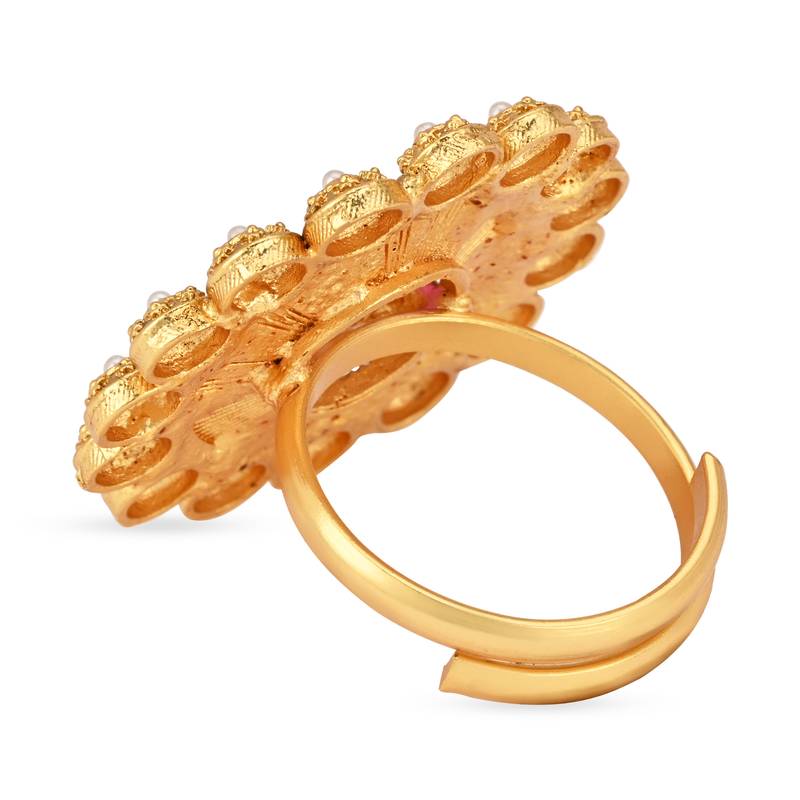 traditional floral design comfort fit finger ring for women & girls 