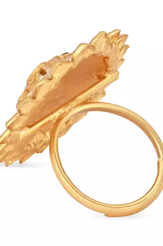 antique ethnic traditional floral shaped design adjustable finger ring for women & girls 