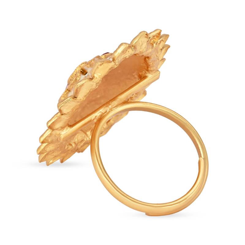 antique ethnic traditional floral shaped design adjustable finger ring for women & girls 