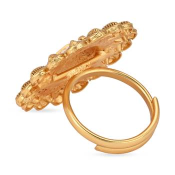 I jewels stylish traditional floral design adjustable finger ring for women & girls  4