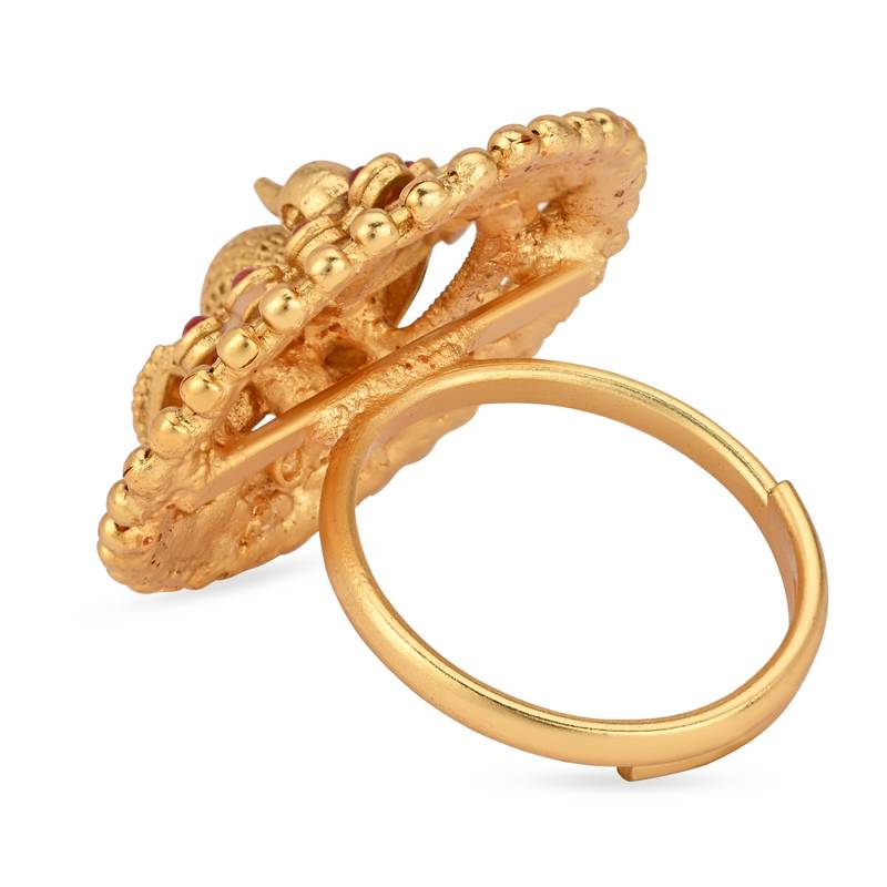 stylish traditional ethnic adjustable peacock design finger ring for women & girls 