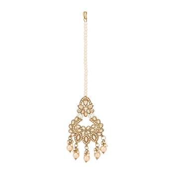 stylish traditional kundan & pearl drops bridal choker necklace jewellery set 5
