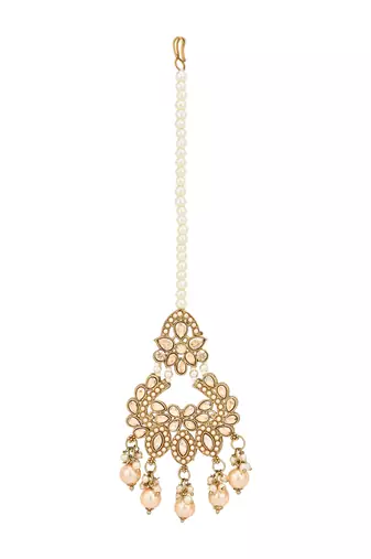 stylish traditional kundan & pearl drops bridal choker necklace jewellery set