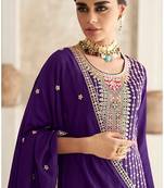 PURPLE CHINON EMBROIDERED SALWAR KAMEEZ