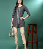 Women grey color embroidery kurta