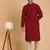 Tabard cotton full sleeve regular fit embroidry maroon kurta for men