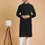 Tabard cotton full sleeve regular fit embroidry black kurta for men