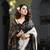 Beige matka silk black taidai jacquard saree