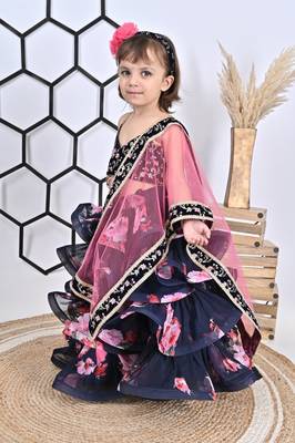 Blue Embroidery Lehnga Printed Choli 2