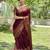 Maroon Woven Faux Kanjivaram Silk Saree With Blouse Piece