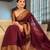 Maroon Woven Faux Kanjivaram Silk Saree With Blouse Piece