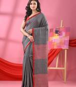 Grey cotton all body plus buti handloom saree