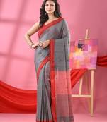 Grey cotton all body ball buti handloom saree