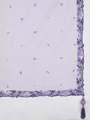 Lavender Georgette Sequins and thread embroidery Lehenga choli & Dupatta 6