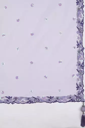 Lavender Georgette Sequins and thread embroidery Lehenga choli & Dupatta