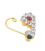 Luxurious radiance: artfully crafted artificial stone gold-plated nose ring