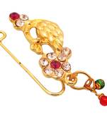 Glamorous golden aura: exquisite artificial stone and beads gold-plated nose ring
