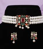 Natural fresh water pearls choker set with certificate