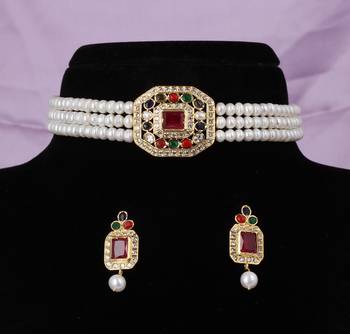 Natural fresh water pearls choker set with certificate 1