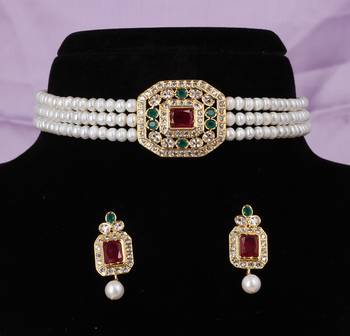 Natural fresh water pearls choker set with certificate 1