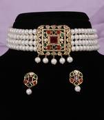 Natural fresh water pearls choker set with certificate