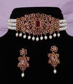 Natural fresh water pearls choker set with certificate