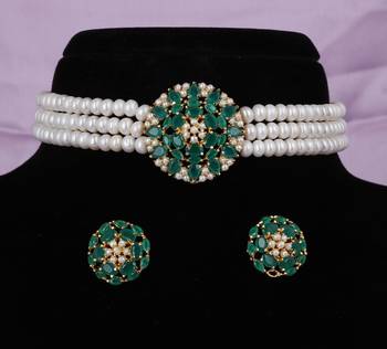 Natural fresh water pearls choker set with certificate 1