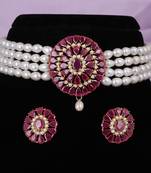 Natural fresh water pearls choker set with certificate