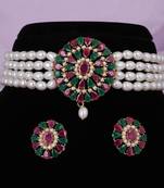 Natural fresh water pearls choker set with certificate