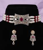 Natural fresh water pearls choker set with certificate