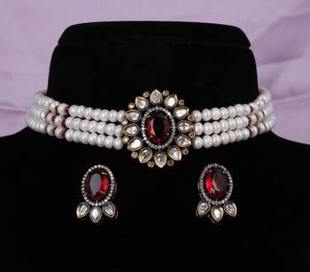 Natural fresh water pearls choker set with certificate 1