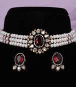 Natural fresh water pearls choker set with certificate