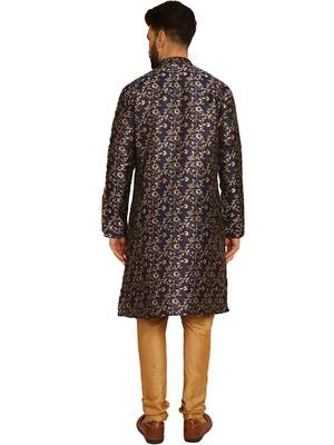 Bluegolden silk brocit embroidery work silk brocit kurta with silk churidar pajama by treemoda 2