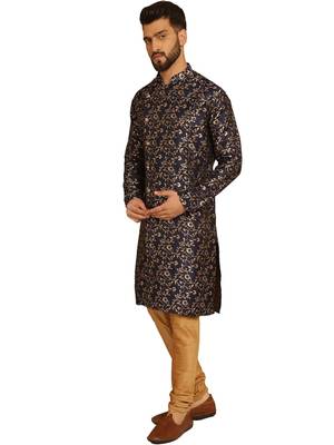Bluegolden silk brocit embroidery work silk brocit kurta with silk churidar pajama by treemoda 3