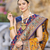 Blue Kashmiri Pashmina Style Blend Cotton Weaving Saree With Blouse