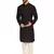 Black chikankari embroidery cotton kurta with cotton aligarh pajama